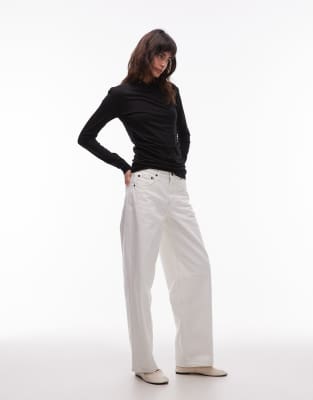 Arket Sleek Jersey Wrap Front Top With Ruched Detail In Black