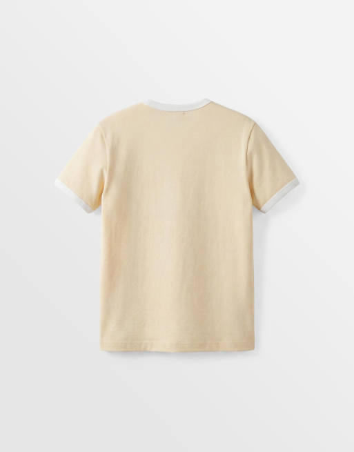 ARKET - Slim-fit geribbeld T-shirt met randje in lichtgeel, 7 van 7