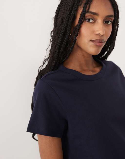 ARKET slim fit short sleeved t-shirt in blue, 3 of 4