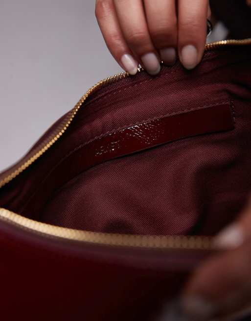 ARKET small suede leather detachable cross body tote bag in dark