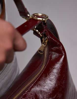 Arket Small Suede Leather Detachable Cross Body Tote Bag In Red