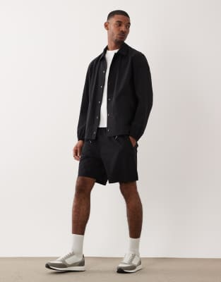 Arket Snap Front Overshirt In Black