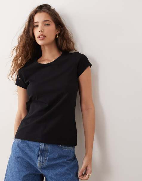 ARKET - Snow - Smal T-shirt met stretch in zwart - view 1