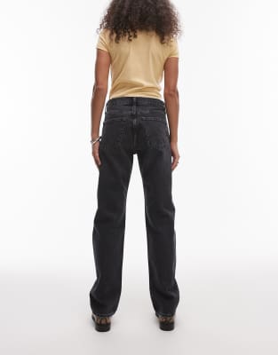 Arket Snow Straight Leg Jeans In Black