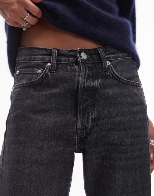 Snow Straight Jeans Boyfriend Snow Black ARKET Snow Straight Leg