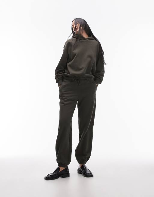 ARKET soft jersey trackies with elasticated cuff in khaki green