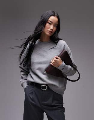 Arket Soft Terry Sweatshirt In Gray Melange