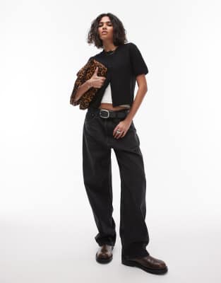 Arket Soft Touch Fluffy Cardigan With Short Sleeves In Black