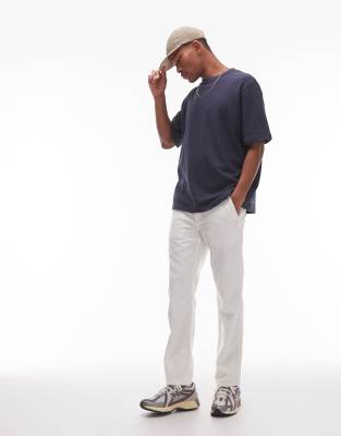 Arket Soft Touch Heavyweight Boucle Jersey Oversized T-shirt In Blue