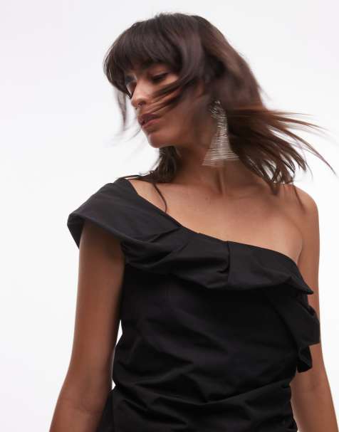 ARKET - Sort korset-top med oneshoulder-snit og snoet strop - view 1