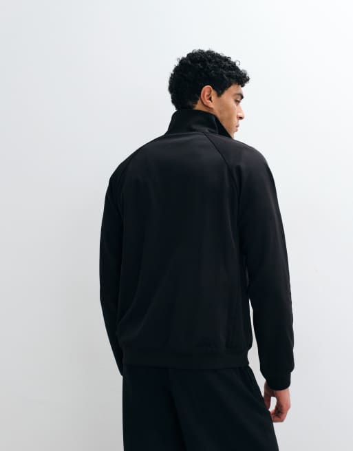 ARKET - Sort sweatshirt med ståkrave og halv lynlås i bomuld, 4 af 5