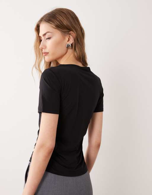 ARKET - Sort T-shirt i blødt jersey med indsyede sider, 4 af 4