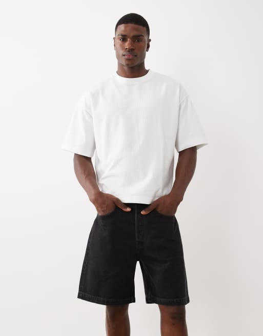 ARKET - Sorte mellemlange denimshorts i lige pasform, 2 af 5
