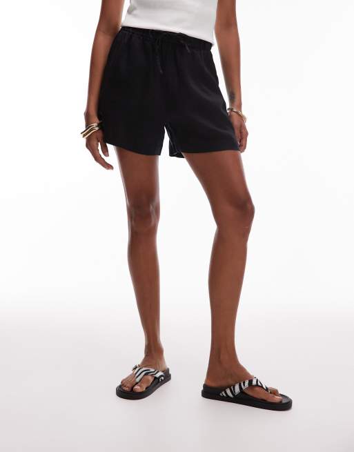 ARKET - Sorte pull-on shorts i hør, 2 af 5