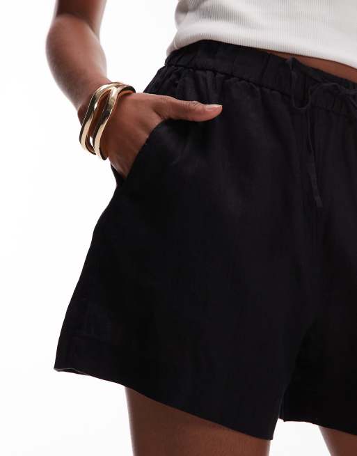ARKET - Sorte pull-on shorts i hør, 4 af 5