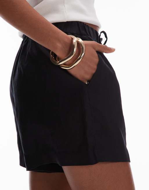 ARKET - Sorte pull-on shorts i hør, 5 af 5