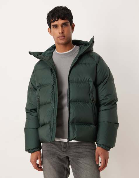 ARKET – Sportliche Daunenjacke in Grün mit Kapuze - view 1