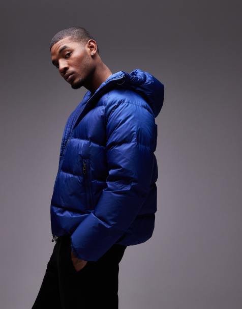 ARKET – Sportliche Daunenjacke in leuchtendem Blau mit Kapuze - view 1