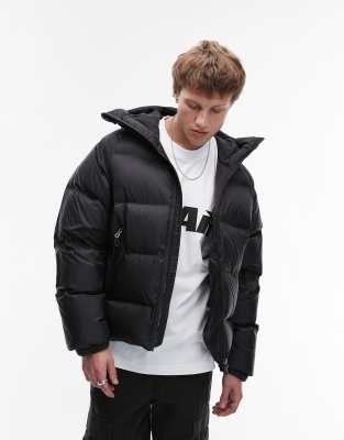 Arket Sporty Down Jacket With Hood In Black