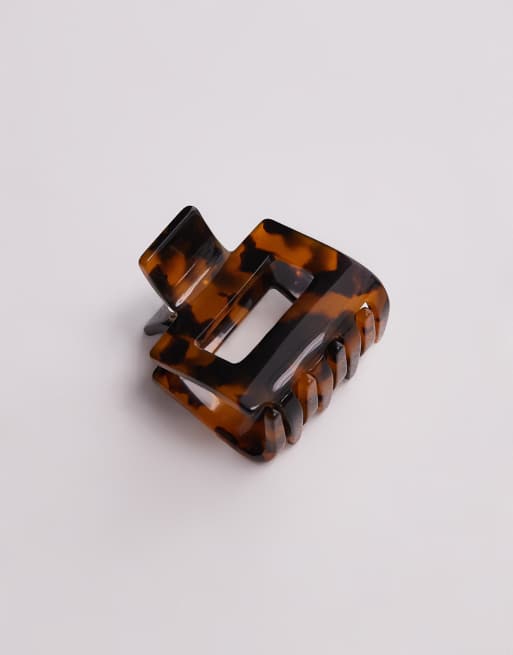 ARKET square claw clip in tortoise brown, 2 of 3