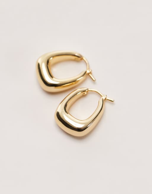 ARKET square hoop earrings in gold-plaited brass, 2 of 3