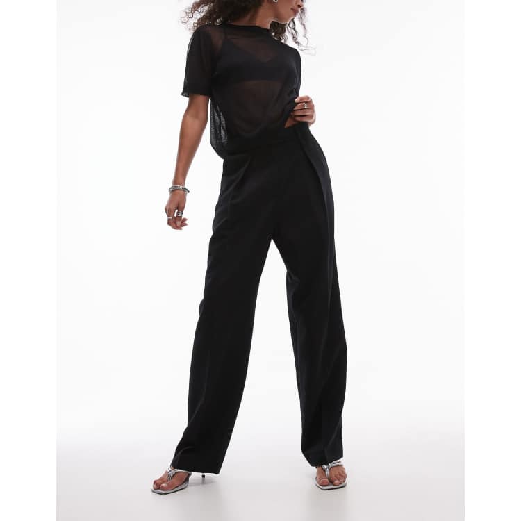 ARKET stretch wool blend tailored straight leg pants in