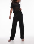 [Arket] ARKET stretch wool look tailored straight leg pants in black 40 BLACK