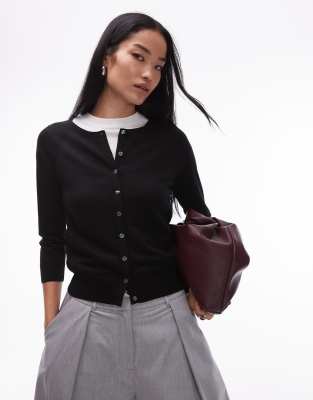 ARKET - Strickjacke aus Merinowolle in Schwarz