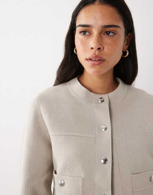 ARKET Strickjacke aus reiner Baumwolle in Hellbeige, 3 von 4