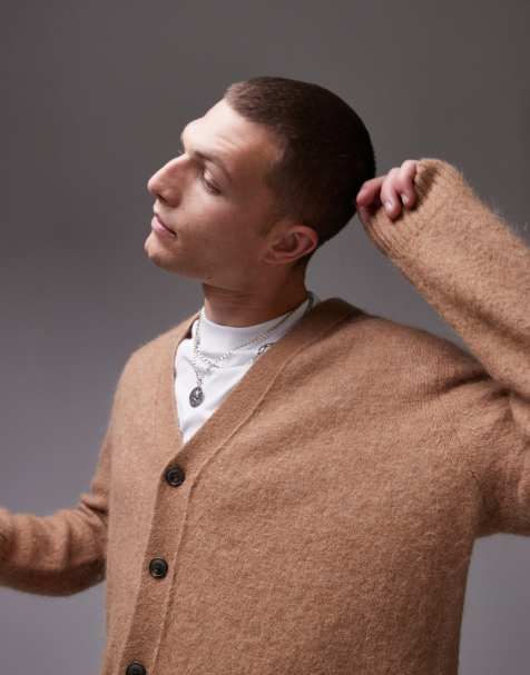 ARKET – Strickjacke aus strukturiertem Alpakawollmix in Camel - view 1