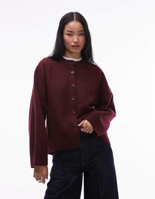 ARKET - Strickjacke in Burgunderrot