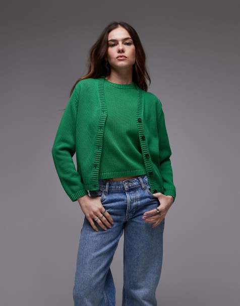 ARKET – Strickjacke in Grün mit Knopfleiste, Kombiteil - view 1