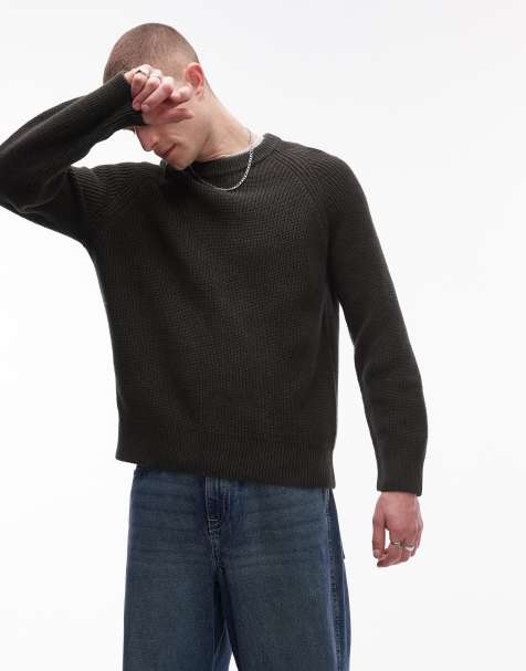 ARKET – Strickpullover aus Leinenmix in Dunkelgrün - view 1