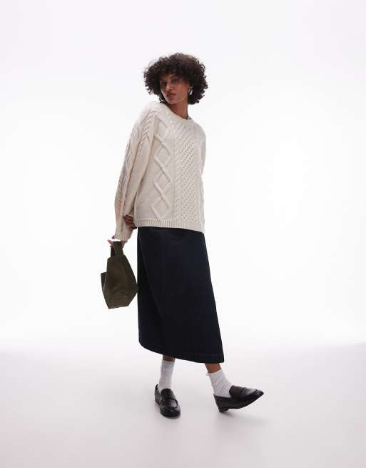 ARKET – Strickpullover in Elfenbeinweiß mit dekorativem Zopfmuster, 2 von 4