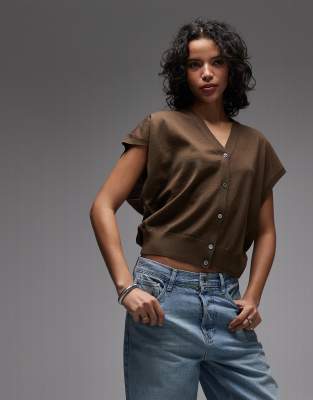 ARKET - Strickpullunder aus Merinowolle in dunklem Olivgrün-Brown