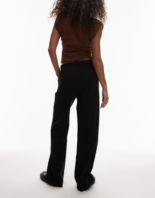 ARKET structured wool mix straight leg tailored trouser in black, 3 of 5