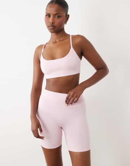 ARKET - Sujetador deportivo rosa de tejido muy suave Mix & Match, 2 de 4