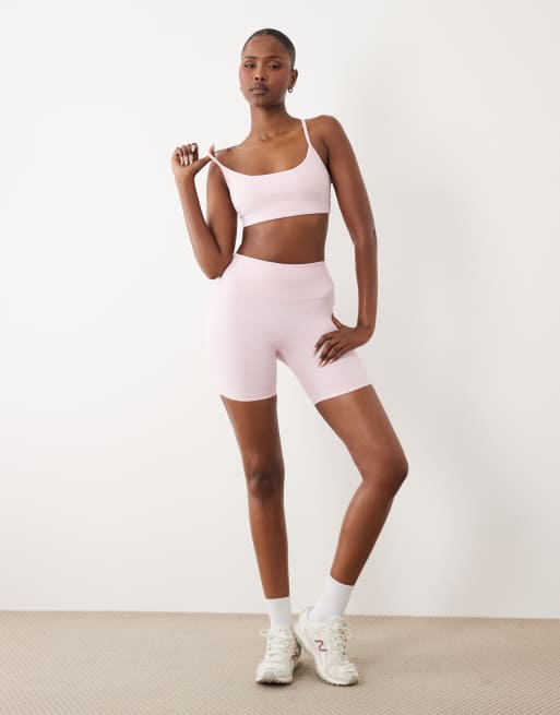 ARKET - Sujetador deportivo rosa de tejido muy suave Mix & Match, 4 de 4