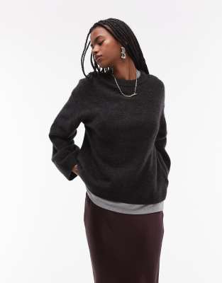 Arket Super Soft Alpaca And Wool Blend Relaxed Sweater In Gray