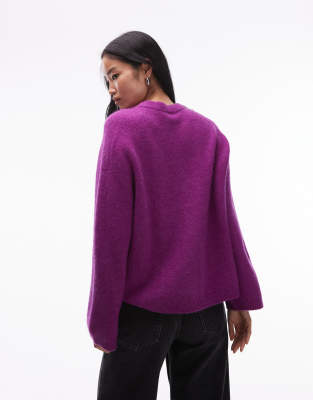 Arket Super Soft Alpaca And Wool Blend Relaxed Sweater In Purple