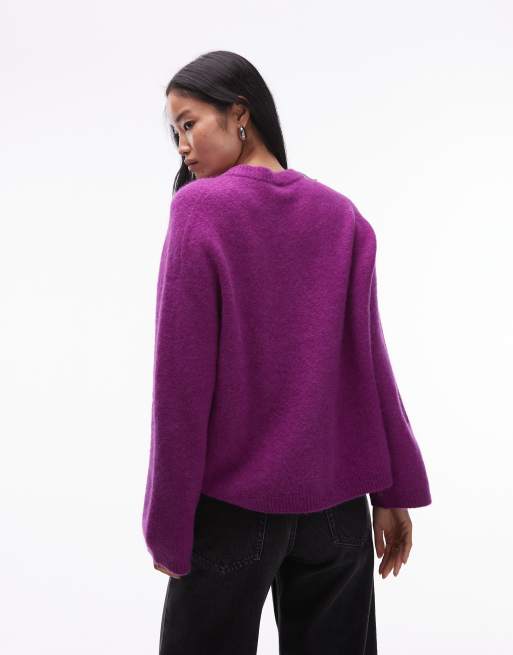 ARKET super soft alpaca and wool relaxed sweater in purple
