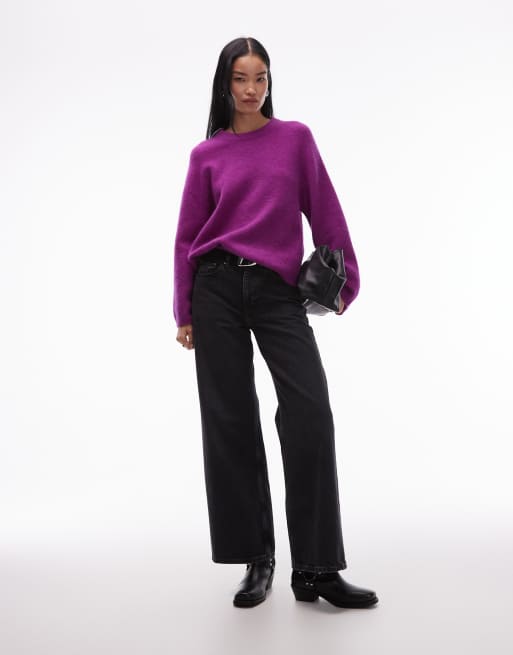 ARKET super soft alpaca and wool relaxed sweater in purple