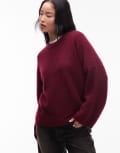 [Arket] ARKET super soft alpaca and wool relaxed sweater in burgundy-Red M BURGUNDY