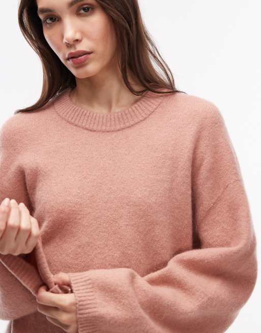 ARKET super soft alpaca and wool relaxed sweater in light pink, 2 of 4