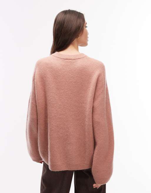 ARKET super soft alpaca and wool relaxed sweater in light pink, 3 of 4