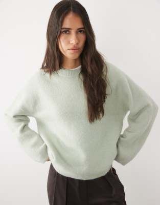 Arket Super Soft Alpaca And Wool Relaxed Sweater In Green
