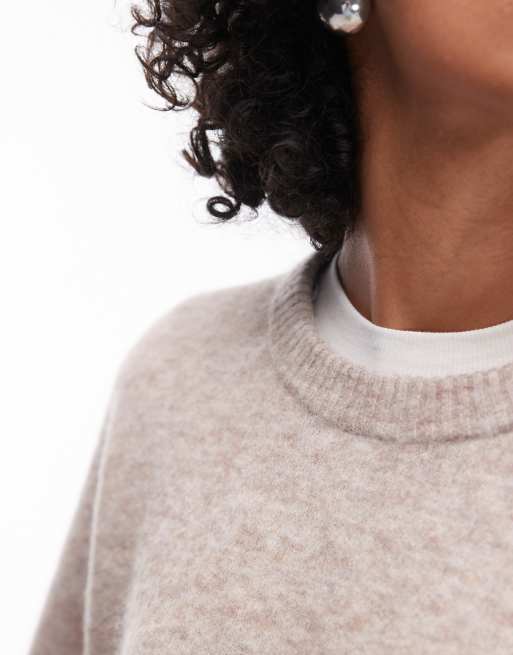 ARKET super soft alpaca wool blend relaxed sweater in beige, 4 of 4