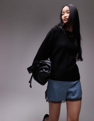 Arket ARKET super soft alpaca wool blend relaxed sweater in black