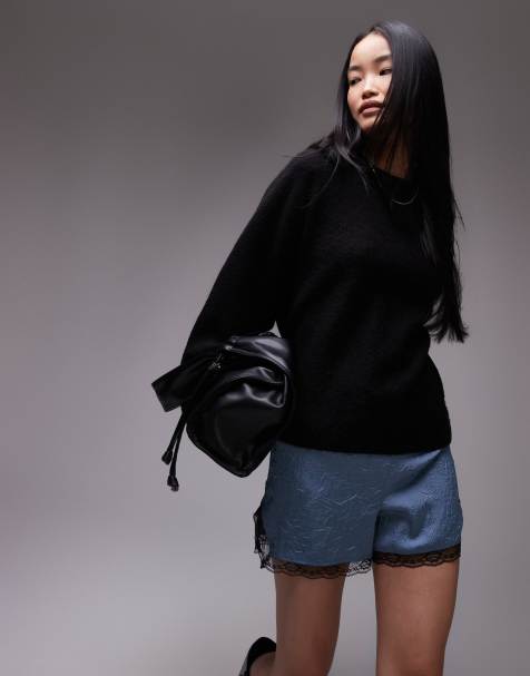 ARKET super soft alpaca wool blend  relaxed sweater in black - view 1