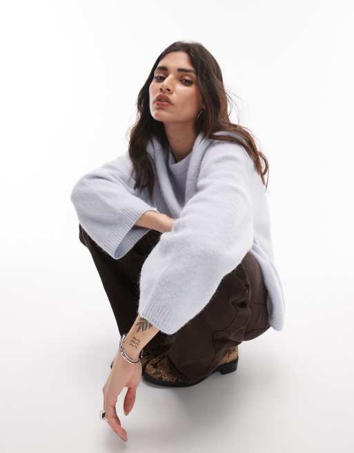 ARKET super soft alpaca wool blend relaxed sweater in light blue